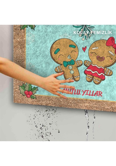 Dekoratif Kapı Önü Paspası - Kaymaz Taban 51 Çok Renkli
