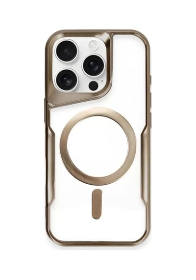Newface Apple İphone 15 Pro Kılıf Boyi Magsafe Silikon Kapak - Kahverengi