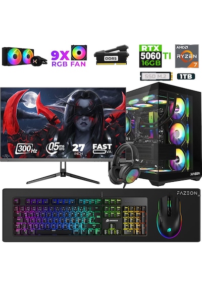 Xaser Star X530 R7-7800X3D 16 GB 1 TB M.2 NVMe SSD 16 GB RTX5060Ti 27" Free Dos Dizüstü Bilgisayar