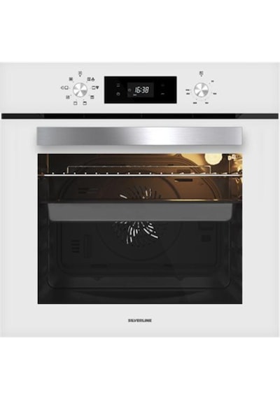 Silverline BO65E4W01 - CS5349W01 - 3457 Beyaz Cam Ankastre Set