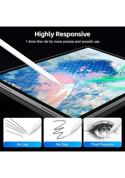 13mins Hızlı Şarj, Eğim Hassasiyeti İle Apple Uyumlu iPad 2026-2018 İçin Stylus Kalem Belirtilmemiş