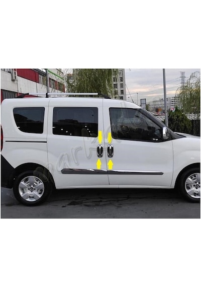 Markadan Fiat Doblo Krom Kapı Kolu 2010 Sonrası 4 Kapı 8 Parça Pa