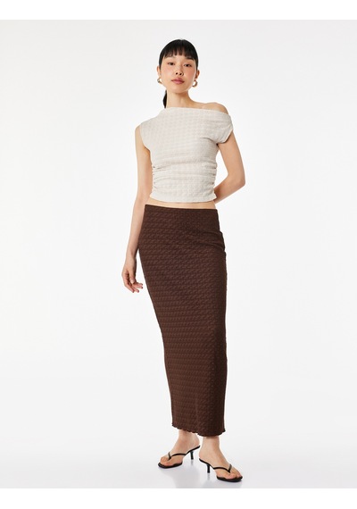 Koton Bürümcük Kumaş Dokulu Slim Fit Midi Kalem Etek Kahverengi 6sak10299ek Kahve Koton Bürümcük Kumaş Dokulu Slim Fit Midi Kalem Etek Kahverengi 6sak10299ek Kahve