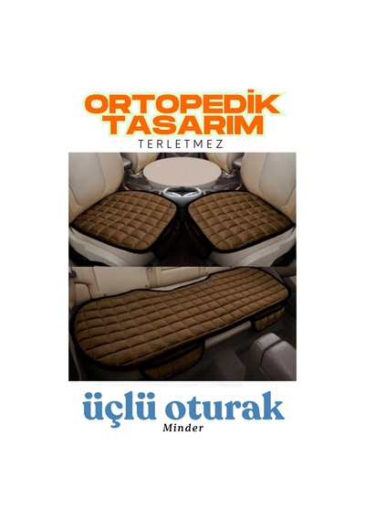Taba Kadife Yüzeyli Araba Oturak Minderi Kaymaz, Ön/arka Koltuklara Uyumlu