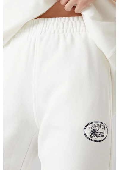 Lacoste Embroidered Women's Joggers Kadın Organik Pamuk Eşofman Altı Beyaz Beyaz
