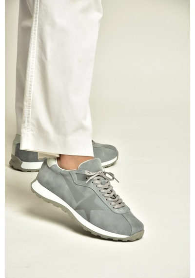 Fox Shoes Z312516661 Gri Hakiki Deri Süet Kadın Spor Ayakkabı Sneakers