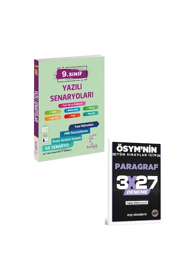 Karekök 2027 9. Sınıf Yazılı Senaryoları+evp Akademi 3x27 Paragraf Deneme