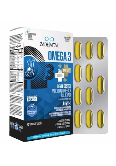 Zade Vital Premium Omega 3 Balık Yağı 45 Kapsül