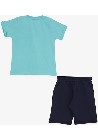 Breeze Girls & Boys Erkek Çocuk Şortlu Takım Kaplan Baskılı 1-4 Yaş, Mint Yeşili-mint Yeşili Mint Yeşili