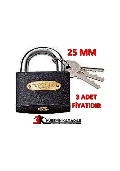 Trı-ckler Asma Kilit Gri 25 Mm 3 Adet Fiyatıdır