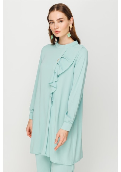 Esswaap Volan Detaylı Pantolon Tunik Takım Mint-mint Mint Yeşili