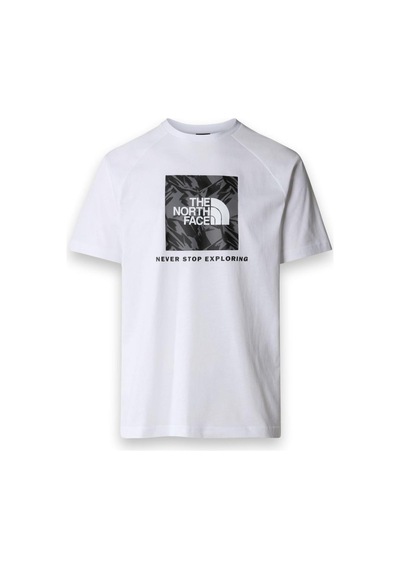 The North Face Nf0a87nj M S/s Raglan Redbox Tee Beyaz-siyah Erkek T-shirt Beyaz - Siyah