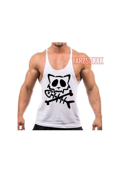 Tarzsokak Gym Tank Top Fitness Sporcu Atleti Gym23 Beyaz