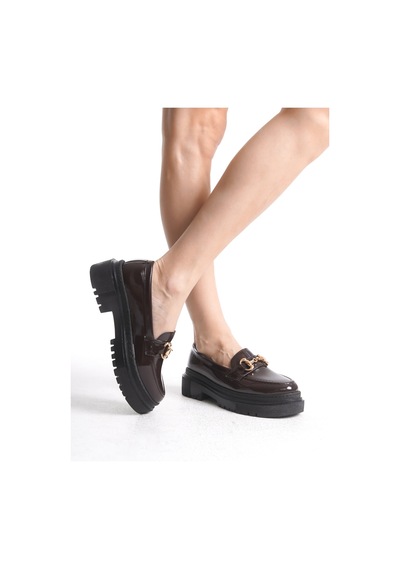 Nonte Kadın Rugan Loafer A005-k1001 Acı Kahverengi