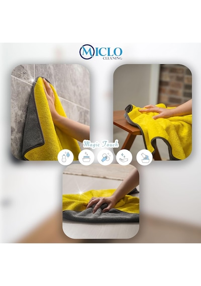 750 Gsm Çift Taraflı Ultra Emici Otomobil, Araba, Kaporta Torpido Kurulama Bezi 50x70cm Mega Boy Sarı