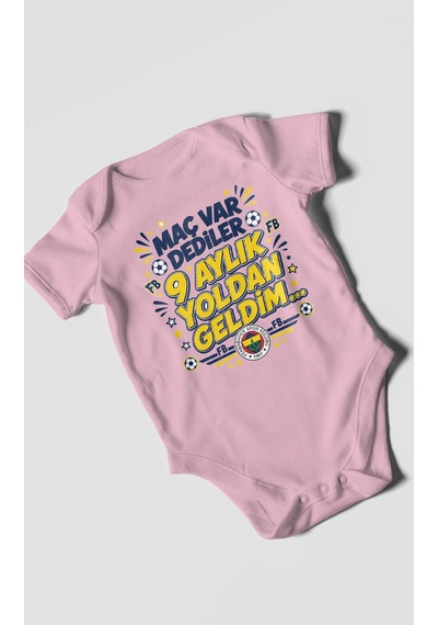 Morivokids Maç Var Dediler Yazılı Kısa Kollu Bebek Body %100 Pamuk Zbn277-kk Koyu Pembe