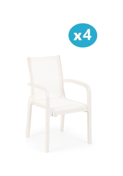 Sy-2528 Plastik Fileli Bahçe Koltuk Sandalye 4'lü Set