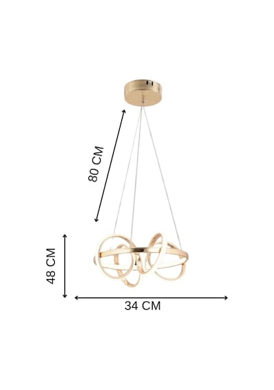 Sıla Ledli Modern Gold Avize Gold2