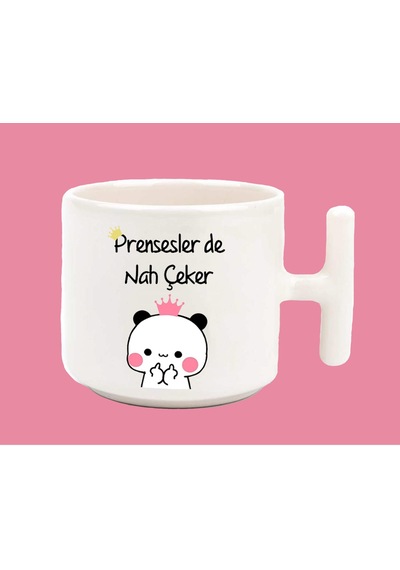 Prensesler De Nah Çeker Espirili Baskılı T Kulplu Latte Kupa Bard