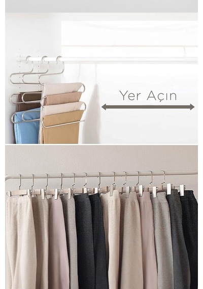 1 Adet Dolap Içi 5katlı Pantolon Eşarp Şal Askısı Akıllı Askı Metal Beyaz Tr Diğer