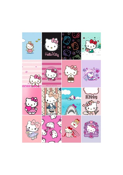 Hello Kity 2 No Çoklu 16'lı Sticker Seti Diğer