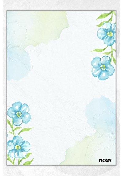 A5 Çiçek Bloknot Çizgisiz Defter - 50 Yaprak - Memopad - Notepad - Not Defteri - Not Kağıdı - 1670 Çok Renkli