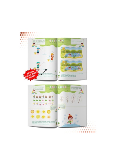 Aktivitelerle Keşfedelim Serisi - Okul Öncesi Zihinsel, Öğretici Aktivite Etkinlik - 4 Kitap