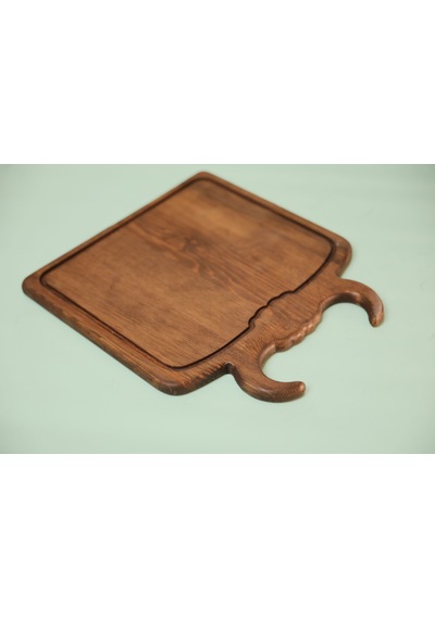 Fam Wood Art %100 Doğal Çam Steak Tahtası Hamburger Tabağı Kahverengi