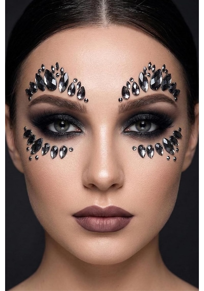 Gece Yıldızı - Kendinden Yapışkanlı Antrasit Yüz Taşları Face Gems