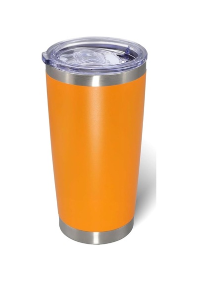 Çift Katmanlı Paslanmaz Çelik Pipet Girişli 600ml Sıcak Soğuk Tutan Bardak Termos Mug - Fc1142 Turuncu Genel
