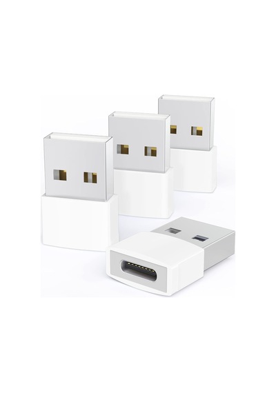 Usb - Usb C Adaptörü 4 Paket, Tip C Dişi - Usb Erkek Dönüştürücü Güç Şarj Kablosu Adaptörü Magsafe Apple Watch Serisi 10/se/ultra 2 İphone 17 E Air Pro Max Airpods Pro İle Uyumlu, Beyaz