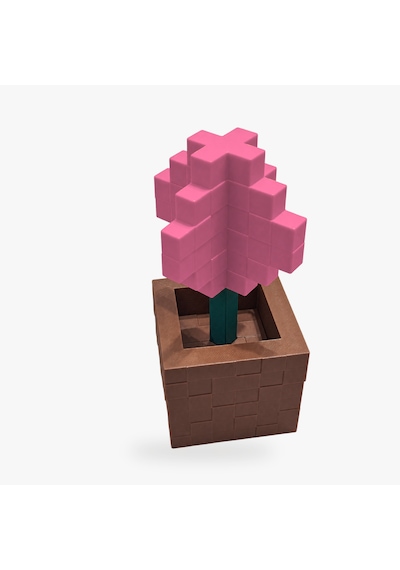 Piksel Alyum Biblo - 3d Baskı, Minecraft Esintili Pembe
