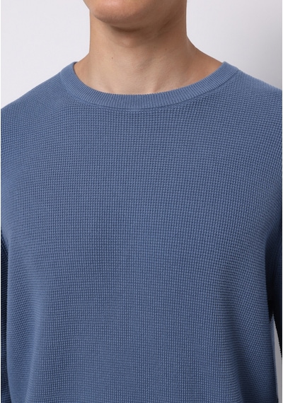 Colin's Colins Regular Fit Yuvarlak Yaka Jakarlı Erkek Mavi Kazak Cl1075647 Q1.v2 Ble Mavi