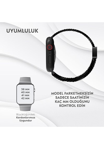 Ayrex Apple Watch Series Se/11/10/9/8/7/6/5/4/3 İle Uyumlu Kumaş Kordon 46mm/45mm/44mm, Series 10 42mm/41mm/40mm/38mm