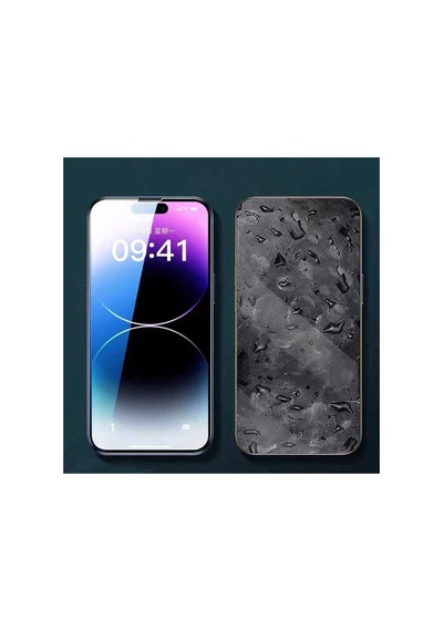 Apple İphone 15 Uyumlu Tam Kapatan Şeffaf Nano Esnek Kırılmaz Cam Ekran Koruyucu Resimde Görünen