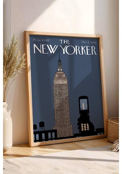 The New Yorker Çerçeveli Tablo October 3 2005 - Pencereden Bir Görünüm Tablosu