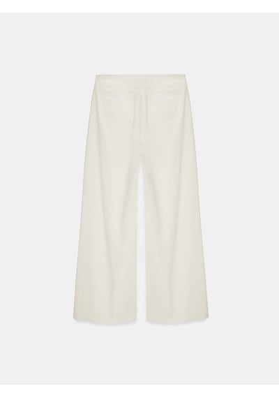 Dilvin 72666 Geniş Paça Pileli Pantolon-ekru