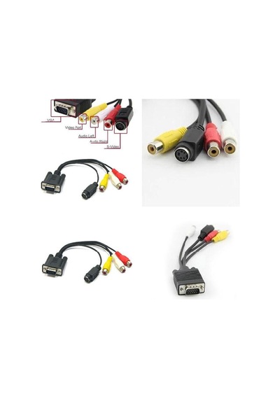 S-video-rca Av Adaptör Kablosu, Pc Dizüstü Bilgisayar İçin Vga Svga Tv Çıkış