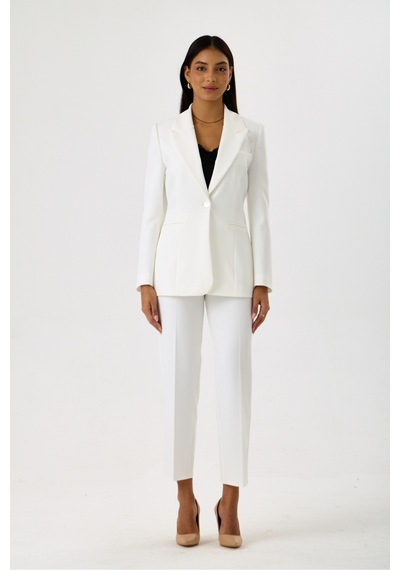 Velnara Moda Kırık Beyaz Klasik Kadın Takım Elbise -tek Düğme Ceket & Dar Paça Pantolon Beyaz - 918605984 Beyaz Velnara Moda Kırık Beyaz Klasik Kadın Takım Elbise -tek Düğme Ceket & Dar Paça Pantolon Beyaz - 918605984 Beyaz