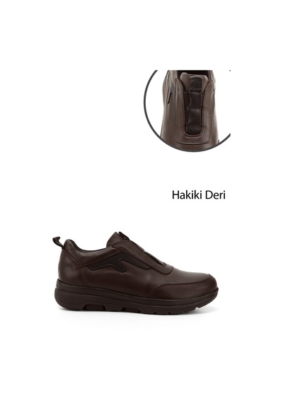 Gönderi(R) Gönderi R Kahve Antik Dilden Lastikli Hakiki Deri Comfort Ayakkabı Kahverengi