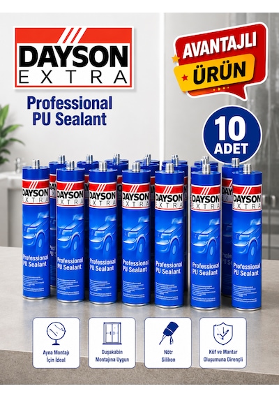 10 Adet Siyah Mastik Ekstra Güçlü Yapıştırıcı 280 Ml Üstün Yapışma Ve İzolasyon Sağlar