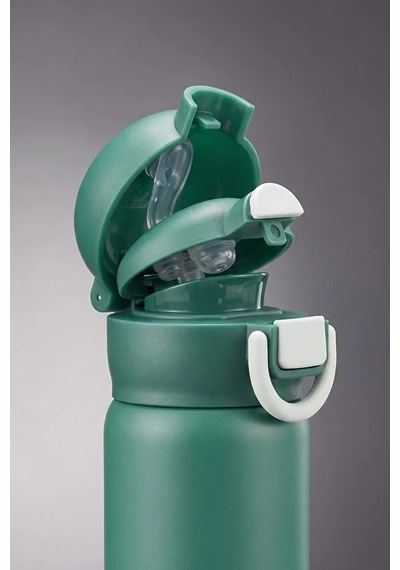 Paslanmaz Çelik Gövde Suluk & Matara 600 Ml Çift Kullanım Pipetli & Pipetsiz Yeşil - 917903500 Yeşil