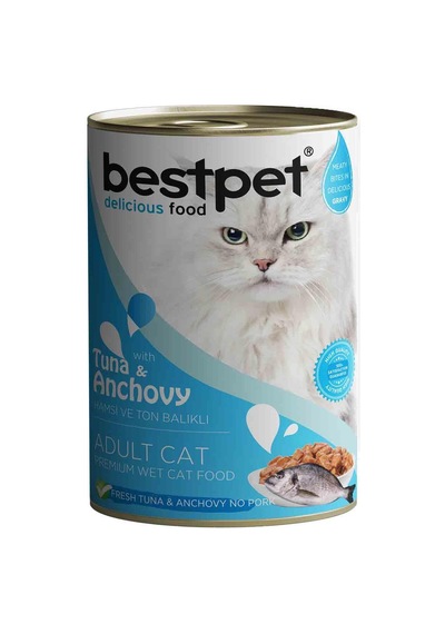 Bestpet Ton Balıklı Ve Hamsili Gravy Yetişkin Kedi Konservesi 400 Gr