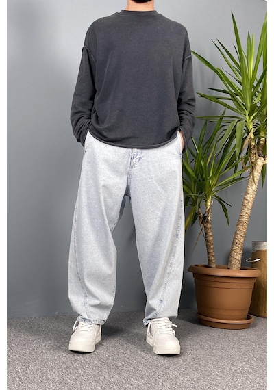 Balon Kesim Baggy Pantolon Siyah