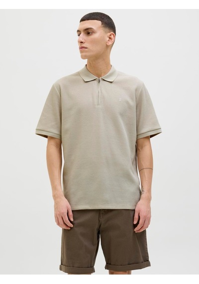 Jack & Jones Jjeaustın Zıp Polo Ss Noos Moonbeam Moonbeam Çok Renkli
