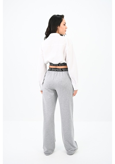 Koza Butik Kadın Beli Lastik Detaylı Crop Gömlek Takım 4021-24 001