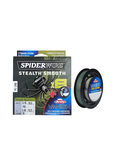 Spiderwire 8x 0.19mm 150m İp Misina Moss Green & 0.45mm 50m Fluor