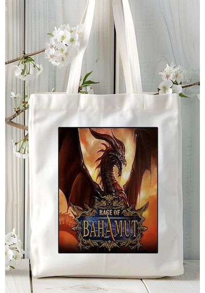 Art Hediye Rage Of Bahamut Shingeki No Bahamut Baskılı Bez Omuz Çantası Kişiye Özel Model 4 Çok Renkli