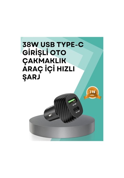 Çift Cihaz Destekli 38w Güçlü Çakmaklık Araç Şarj Cihazı - Hs08377909-8797 Renkli