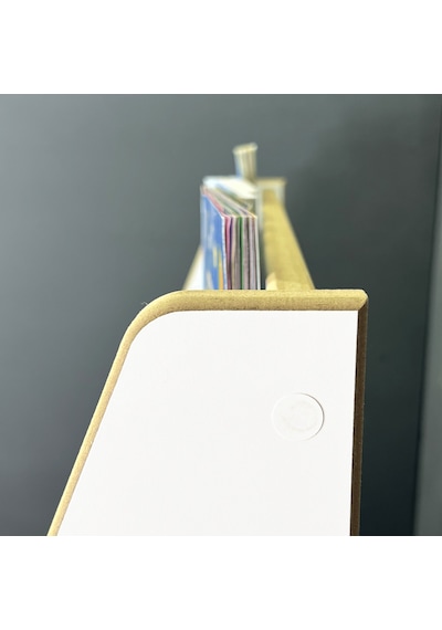 4 Raflı Montessori Kitaplık Çocuk Odası Kitap Rafı Yerden Kitap Beyaz